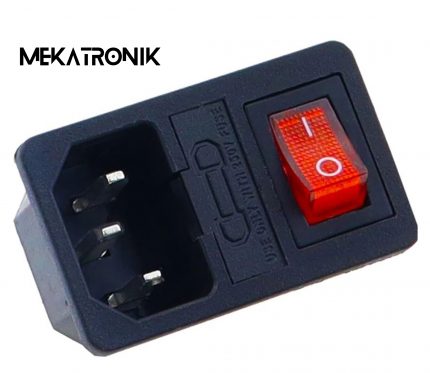 Toma corriente 110VAC, fusible y switch